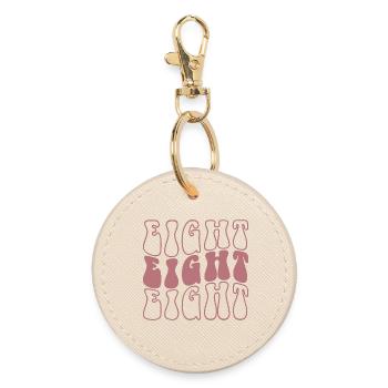 Eight 8th Birthday For Girls 8 Years Old - Round Keyring - oyster - Front