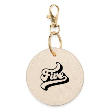 Cinq enfants 5e anniversaire garçons filles 5 ans - Porte-clés rond - huître - Devant