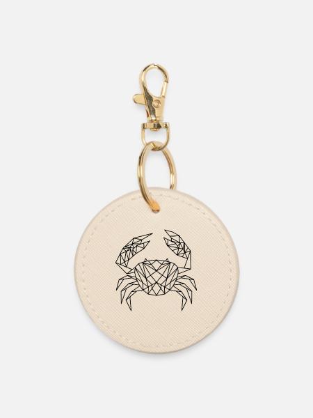 Geometric Crab - Krabbe geometrisch - Runder Schlüsselanhänger - Auster