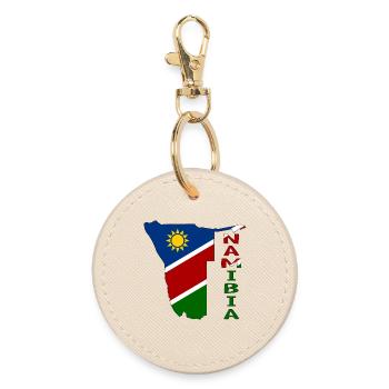 Namibia Landkarte Flagge - Runder Schlüsselanhänger - Auster - Vorne