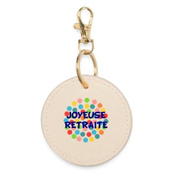 RETRAITE. BONNE RETRAITE. JOYEUSE RETRAITE - Porte-clés rond - huître - Devant