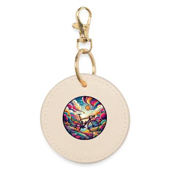Fabulous gravel biker, road - Round Keyring - oyster - Front