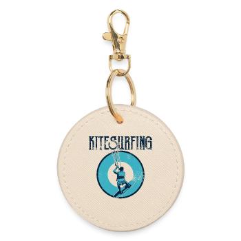 Kitesurfer - Runder Schlüsselanhänger - Auster - Vorne