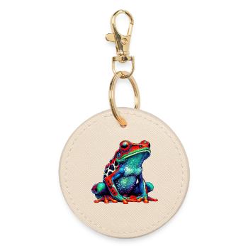 Frosch - Runder Schlüsselanhänger - Auster - Vorne