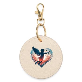 Valentine's Day Cupid shoots straight to the heart - Round Keyring - oyster - Front