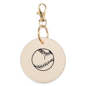 Baseball Ball - Runder Schlüsselanhänger - Auster - Vorne