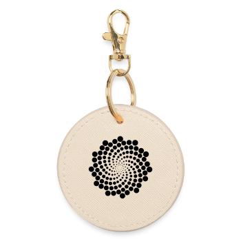 Swirl Point Spiral - Round Keyring - oyster - Front