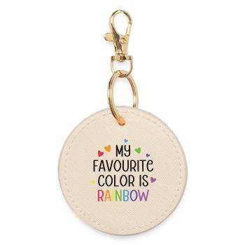LGBT Pride Month - Meine Lieblingsfarbe ist Regenbogen - Runder Schlüsselanhänger - Auster - Vorne