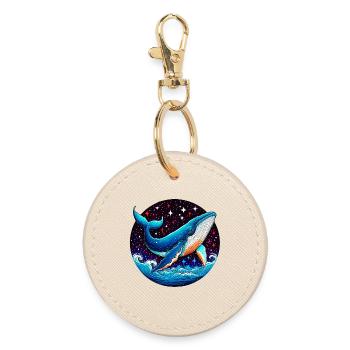 Whale - Round Keyring - oyster - Front