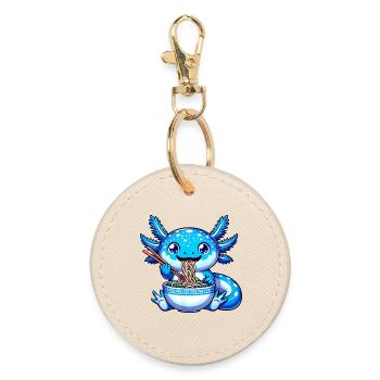 Blaue Nudeln Drachen Essstäbchen - Runder Schlüsselanhänger - Auster - Vorne