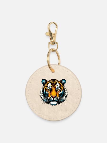 Tiger - Runder Schlüsselanhänger - Auster