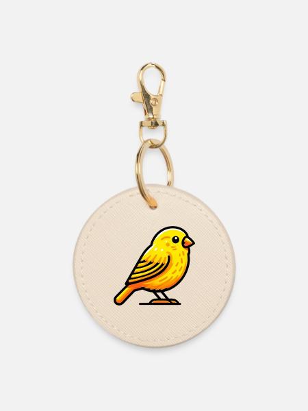 Kanarienvogel - Runder Schlüsselanhänger - Auster