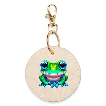 Frosch - Runder Schlüsselanhänger - Auster - Vorne