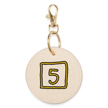 5. JUBILÄUM. 5 JAHRE. 5-JÄHRIGES JUBILÄUM - Runder Schlüsselanhänger - Auster - Vorne