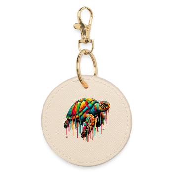 Turtle - Round Keyring - oyster - Front