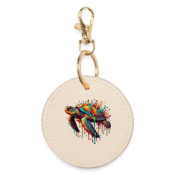 Turtle - Round Keyring - oyster - Front