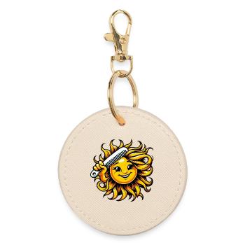 Sun - Round Keyring - oyster - Front