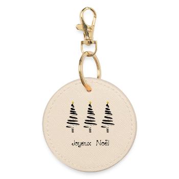 SAPIN. NOËL. MERRY CHRISTMAS. BONNE ANNEE - Porte-clés rond - huître - Devant