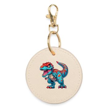 Dinosaur - Round Keyring - oyster - Front