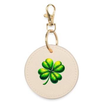 Trèfle à quatre feuilles - Porte-clés rond - huître - Devant