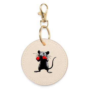 Urban Fighter: Boxing Rat - Round Keyring - oyster - Front