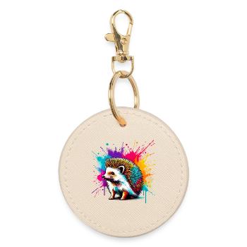 Hedgehog - Round Keyring - oyster - Front
