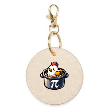 Pi Day Poulet Motif Pi Fans Fans de Maths Enseignants - Porte-clés rond - huître - Devant