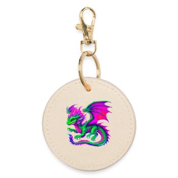 Dragon - Round Keyring - oyster - Front
