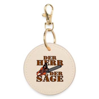 Le Seigneur de la Scie , Tronçonneuse , Tronçonneuse ....... - Porte-clés rond - huître - Devant