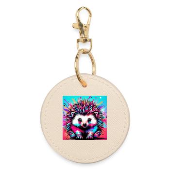 hedgehog - Round Keyring - oyster - Front