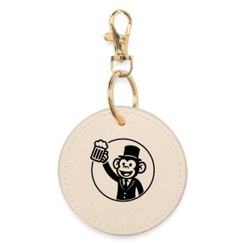 Monkey Groom Bachelor Bière - Porte-clés rond - huître - Devant