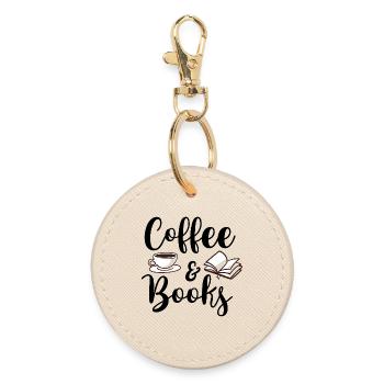 Citation sur le café et les livres pour les amateurs de lecture - Porte-clés rond - huître - Devant