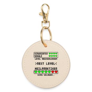 Aspiring naturopath in training Start - Round Keyring - oyster - Front