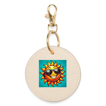 sun - Round Keyring - oyster - Front