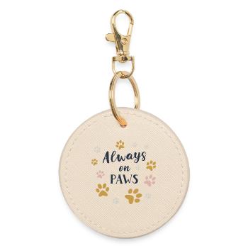 Always on Paws - Round Keyring - oyster - Front