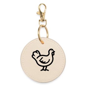 turkey - Round Keyring - oyster - Front