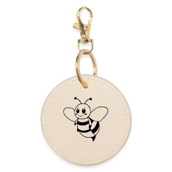 Biene Bienchen Imker  - Runder Schlüsselanhänger - Auster - Vorne