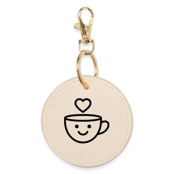 Tasse de bonjour avec un cœur pour vous - Porte-clés rond - huître - Devant