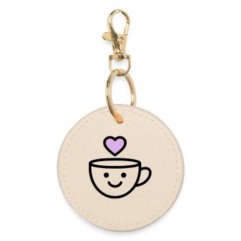 Tasse de bonjour avec un cœur pour vous - Porte-clés rond - huître - Devant