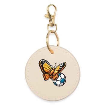 Le papillon rencontre le football - Porte-clés rond - huître - Devant