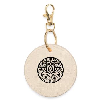 Flower of Life & Lotus - Round Keyring - oyster - Front