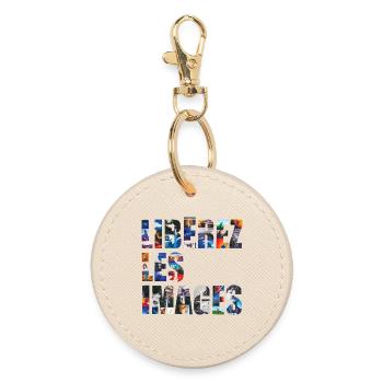 FREE THE IMAGES – lass uns reden. - Runder Schlüsselanhänger - Auster - Vorne