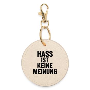 Hass ist keine Meinung - Gegen Rechts - Runder Schlüsselanhänger - Auster - Vorne