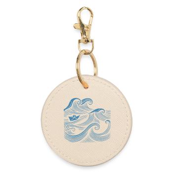 Ship Waves Sea Sailing - Round Keyring - oyster - Front