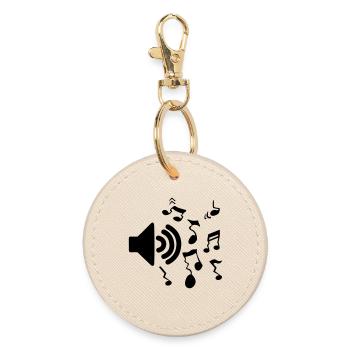 Speaker logo volume - Round Keyring - oyster - Front