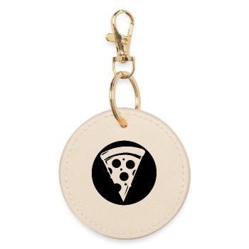 Pizza slice - Round Keyring - oyster - Front
