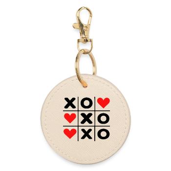 Niedliches Herzmuster Liebe minimalistisches Design - Runder Schlüsselanhänger - Auster - Vorne