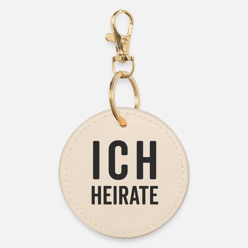 I'm getting married – wedding motif - Round Keyring - oyster