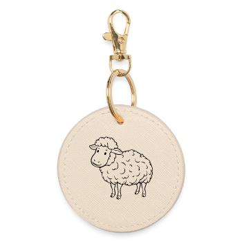 Sheep Sheep Lamb - Round Keyring - oyster - Front