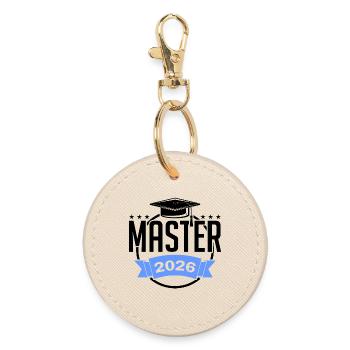 Master 2026 Abschluss Promotion Sponsion - Runder Schlüsselanhänger - Auster - Vorne
